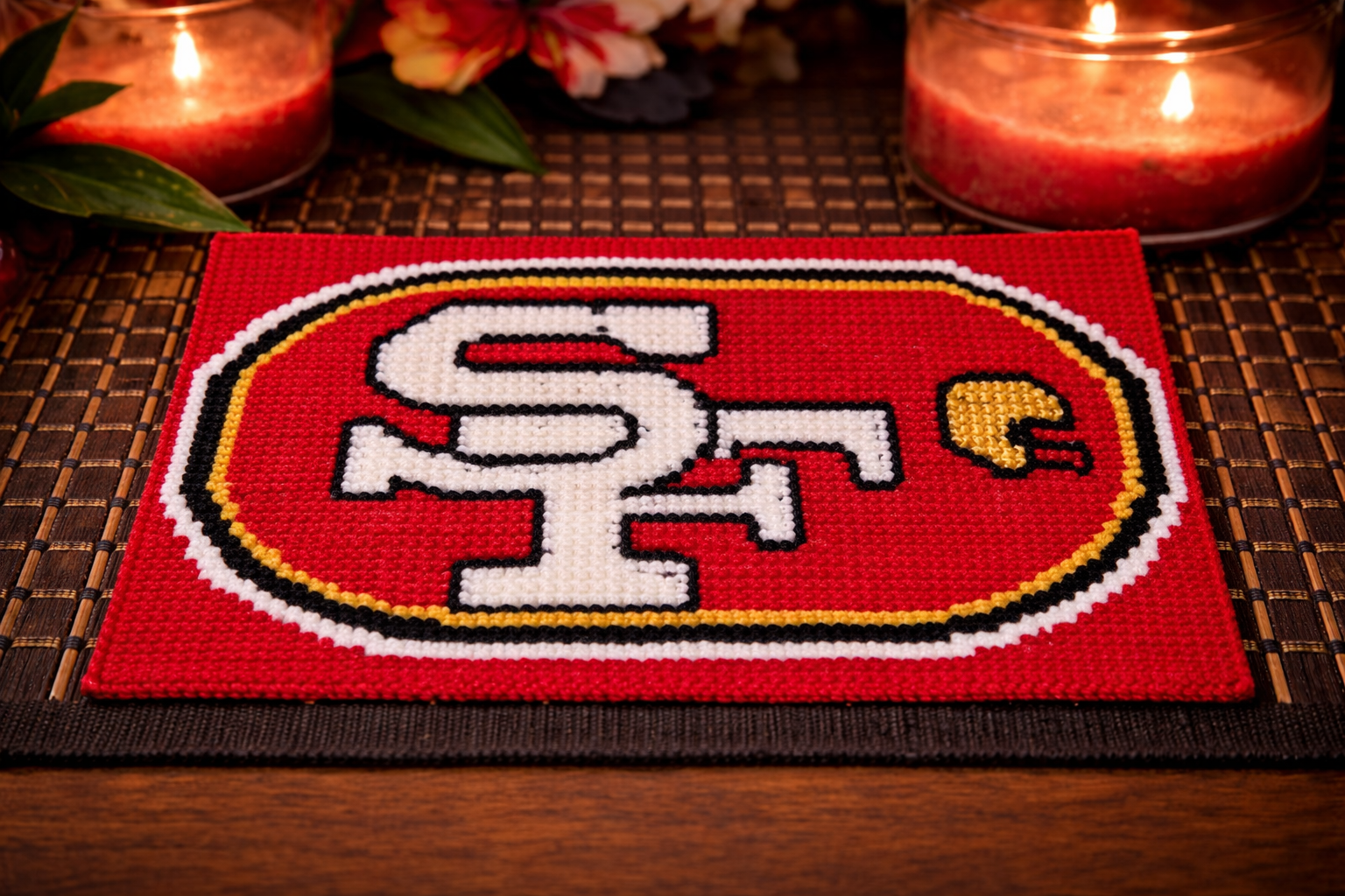 PRE-MADE DECORATIVE SAN FRANCISCO 49ERS DESK MAT SIZE: 12X9