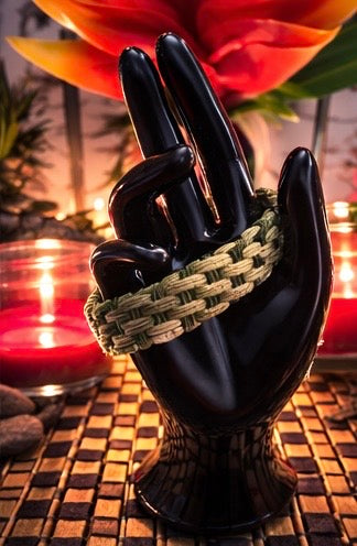 PRE-MADE LAUHALA INSPIRED  BRACELET SIZE:8.25 (SANDYBEACH & TEA LEAF GREEN)